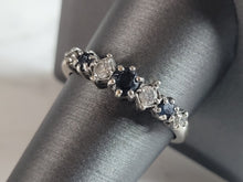 Load image into Gallery viewer, Womens Vintage Estate 14K White Gold Sapphire &amp; Diamond Ring, 2.8g E6751