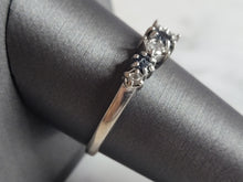 Load image into Gallery viewer, Womens Vintage Estate 14K White Gold Sapphire &amp; Diamond Ring, 2.8g E6751