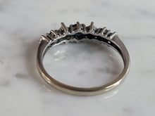 Load image into Gallery viewer, Womens Vintage Estate 14K White Gold Sapphire &amp; Diamond Ring, 2.8g E6751