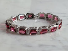 Load image into Gallery viewer, Womens Estate Sterling Silver Rose Quartz Colored Bracelet 20.8g E6752