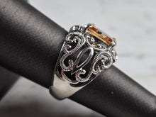 Load image into Gallery viewer, Womens Estate Sterling Silver Modernist Citrine Colored Ring 7.2g E6755