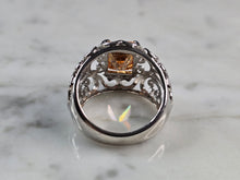 Load image into Gallery viewer, Womens Estate Sterling Silver Modernist Citrine Colored Ring 7.2g E6755