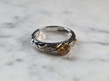 Load image into Gallery viewer, Womens Estate Sterling Silver Modernist Citrine Colored Ring 3.3g E6756