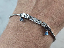 Load image into Gallery viewer, Womens Vintage Estate Sterling Silver EXPLORE Bracelet 11.1g E6761