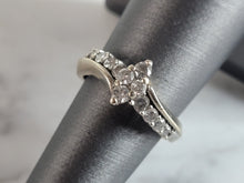 Load image into Gallery viewer, Womens Vintage Estate 14K White Gold Modernist Diamond Ring, 4.3g E6763