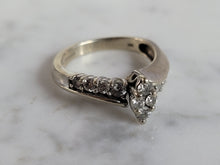 Load image into Gallery viewer, Womens Vintage Estate 14K White Gold Modernist Diamond Ring, 4.3g E6763