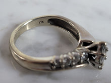 Load image into Gallery viewer, Womens Vintage Estate 14K White Gold Modernist Diamond Ring, 4.3g E6763