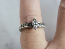Load image into Gallery viewer, Womens Vintage Estate 14K White Gold Modernist Diamond Ring, 4.3g E6763