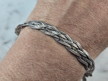 Load image into Gallery viewer, Vintage Estate Sterling Silver Braided Italian Herringbone Bracelet 6.9g E6764