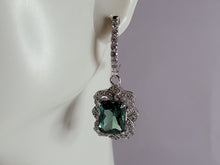 Load image into Gallery viewer, Womens Estate Sterling Silver Modernist CZ Earrings 6.4g E6766