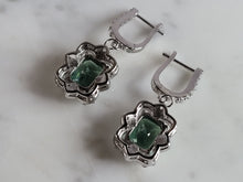 Load image into Gallery viewer, Womens Estate Sterling Silver Modernist CZ Earrings 6.4g E6766