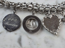 Load image into Gallery viewer, Womens Vintage Estate Sterling Silver Charm Bracelet 57.6g E6767
