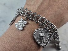 Load image into Gallery viewer, Womens Vintage Estate Sterling Silver Charm Bracelet 57.6g E6767