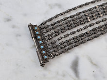 Load image into Gallery viewer, Womens Vintage Estate Coin Silver ? Turquoise Southwestern Bracelet 28.2g E6770