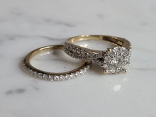 Load image into Gallery viewer, Womens Vintage Estate 14K Yellow Gold Diamond Ring Set, 4.2g E6773