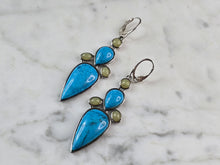 Load image into Gallery viewer, Womens Vintage Estate Sterling Silver Turquoise Earrings 16.8g E6780