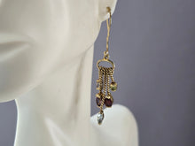 Load image into Gallery viewer, Womens Sterling Silver Gold Tone Modernist Multi Stone Earrings 6.4g E6786