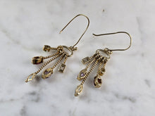 Load image into Gallery viewer, Womens Sterling Silver Gold Tone Modernist Multi Stone Earrings 6.4g E6786