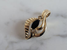 Load image into Gallery viewer, Womens Vintage Estate 10K Gold Spinel Diamond Pendant 2.6g E6787