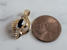 Load image into Gallery viewer, Womens Vintage Estate 10K Gold Spinel Diamond Pendant 2.6g E6787
