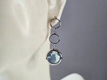 Load image into Gallery viewer, Womens Vintage Estate Sterling Silver Modernist Topaz Earrings 3.6g E6789