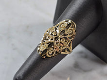 Load image into Gallery viewer, Womens 10K Yellow Gold Modernist Filigree Ring 2.3g E6791