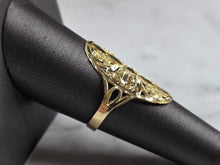 Load image into Gallery viewer, Womens 10K Yellow Gold Modernist Filigree Ring 2.3g E6791