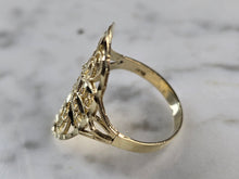 Load image into Gallery viewer, Womens 10K Yellow Gold Modernist Filigree Ring 2.3g E6791