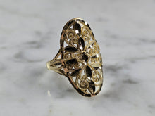 Load image into Gallery viewer, Womens 10K Yellow Gold Modernist Filigree Ring 2.3g E6791