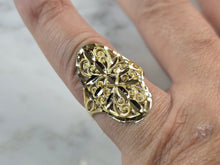 Load image into Gallery viewer, Womens 10K Yellow Gold Modernist Filigree Ring 2.3g E6791