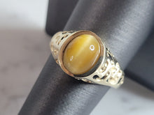 Load image into Gallery viewer, Womens Mens Vintage Estate 14K Yellow Gold Tigers Eye Ring 6.7g E6792