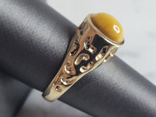 Load image into Gallery viewer, Womens Mens Vintage Estate 14K Yellow Gold Tigers Eye Ring 6.7g E6792