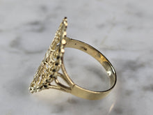 Load image into Gallery viewer, Womens 10K Yellow Gold Modernist Filigree Ring 1.7g E6793