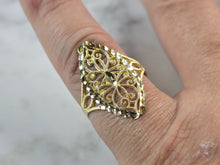 Load image into Gallery viewer, Womens 10K Yellow Gold Modernist Filigree Ring 1.7g E6793