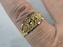 Load image into Gallery viewer, Womens 10K Yellow Gold Modernist Filigree Ring 1.0g E6794