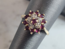 Load image into Gallery viewer, Womens Vintage Estate 14k Yellow Gold Ruby &amp; Diamond Ring 3.1g E6795