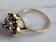 Load image into Gallery viewer, Womens Vintage Estate 14k Yellow Gold Ruby &amp; Diamond Ring 3.1g E6795