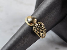 Load image into Gallery viewer, Womens 10K Yellow Gold Modernist Filigree Ring 1.2g E6796