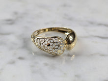 Load image into Gallery viewer, Womens 10K Yellow Gold Modernist Filigree Ring 1.2g E6796