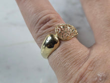 Load image into Gallery viewer, Womens 10K Yellow Gold Modernist Filigree Ring 1.2g E6796