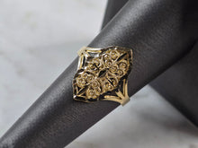 Load image into Gallery viewer, Womens 10K Yellow Gold Modernist Filigree Ring 1.5g E6798