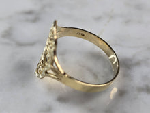Load image into Gallery viewer, Womens 10K Yellow Gold Modernist Filigree Ring 1.5g E6798