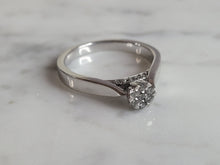 Load image into Gallery viewer, Womens Vintage Estate 10K White Gold Diamond Ring, 3.6g E6799