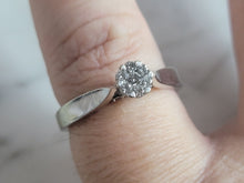Load image into Gallery viewer, Womens Vintage Estate 10K White Gold Diamond Ring, 3.6g E6799