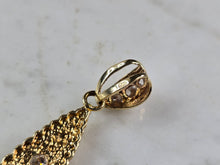 Load image into Gallery viewer, Vintage Estate 14K Yellow Gold CZ Marijuana Pot Leaf Pendant 15.5g E6816