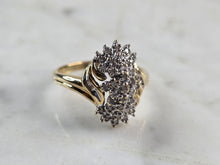 Load image into Gallery viewer, Womens Vintage Estate 10k Yellow Gold Diamond Ring 2.7g E6819