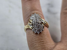 Load image into Gallery viewer, Womens Vintage Estate 10k Yellow Gold Diamond Ring 2.7g E6819