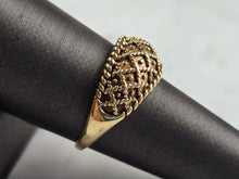 Load image into Gallery viewer, Womens Vintage Estate 10K Yellow Gold Modernist Ring 4.0g E6820