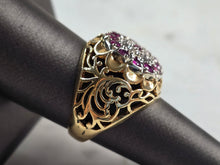 Load image into Gallery viewer, Womens Vintage Estate 10k Yellow Gold Diamond Amethyst Ring 8.2g E6821