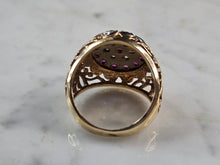 Load image into Gallery viewer, Womens Vintage Estate 10k Yellow Gold Diamond Amethyst Ring 8.2g E6821